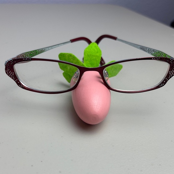 Red Lace Edge Eyeglasses with Clear Lenses AS 4801 - Picture 1 of 9